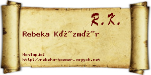 Rebeka Kázmér névjegykártya